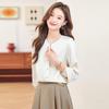 Women's Round Neck Long Sleeve Commuter Blouse