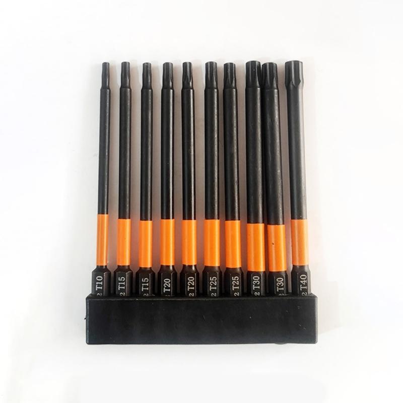 Pack of 10 Accurate Tips Magnetic Star Bits 100mm or 50mm Length S2Steel Suitable for Impact Drivers and Drills