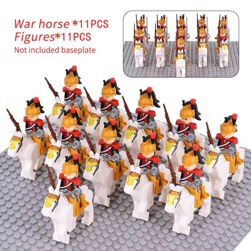 10 stücke Napoleonischen Kriege Militär Soldaten Bausteine WW2 Mini Figuren Französisch Britischen Fusilier Gewehre Waffen Spielzeug Für Kinder