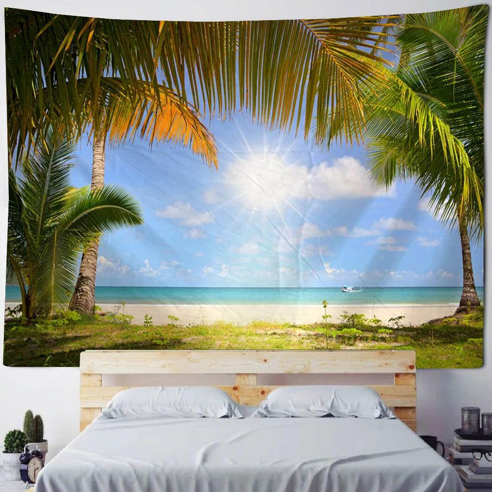 Sea View Tapestry Wall Hanging Bohemian Home Decoration Polyester Fabric Used For Living Room, Bedroom, Dormitory, Fast Shipping
