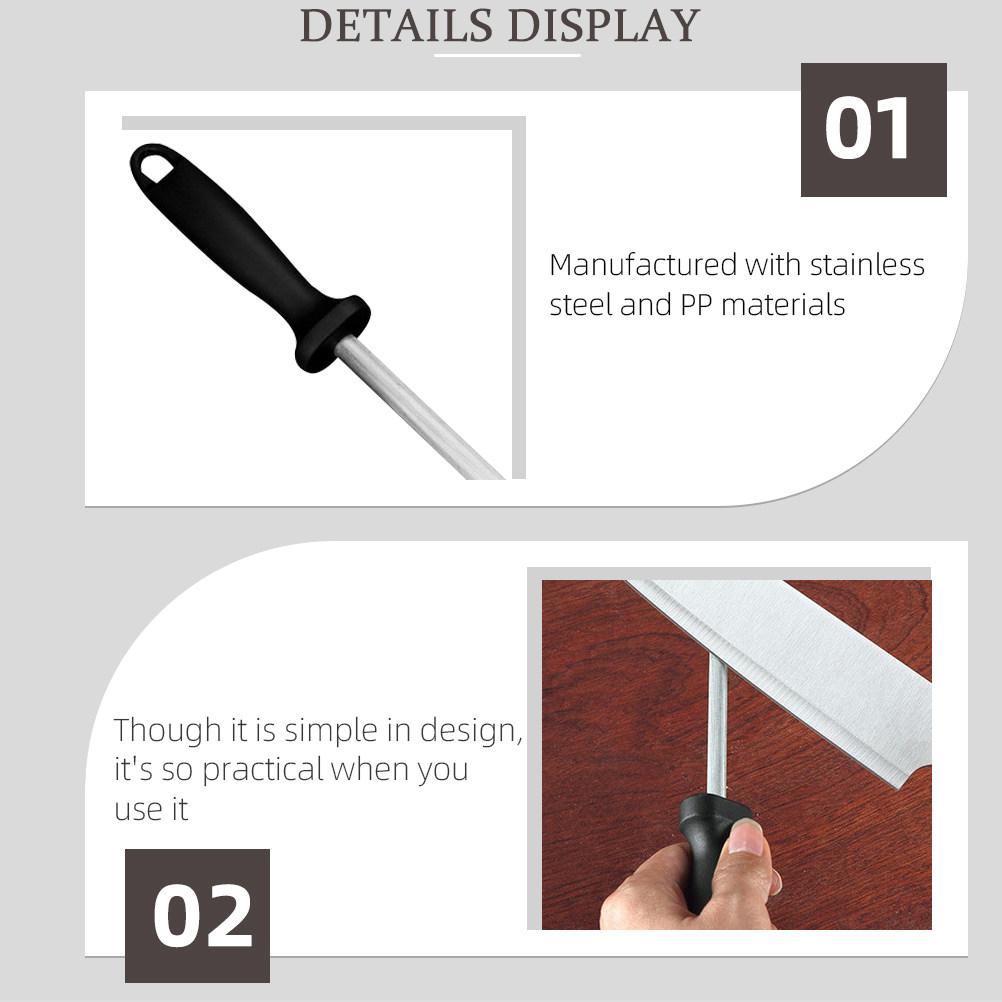 

2Pcs Premium PP Handle Stainless Steel Honing Stick Multi-Purpose Cutter Sharpener for Kitchen Gadget Chef Tool High Efficiency other