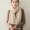 Women's 100% Pure Cashmere Scarf: Versatile, Warm, Solid Color for Autumn/Winter