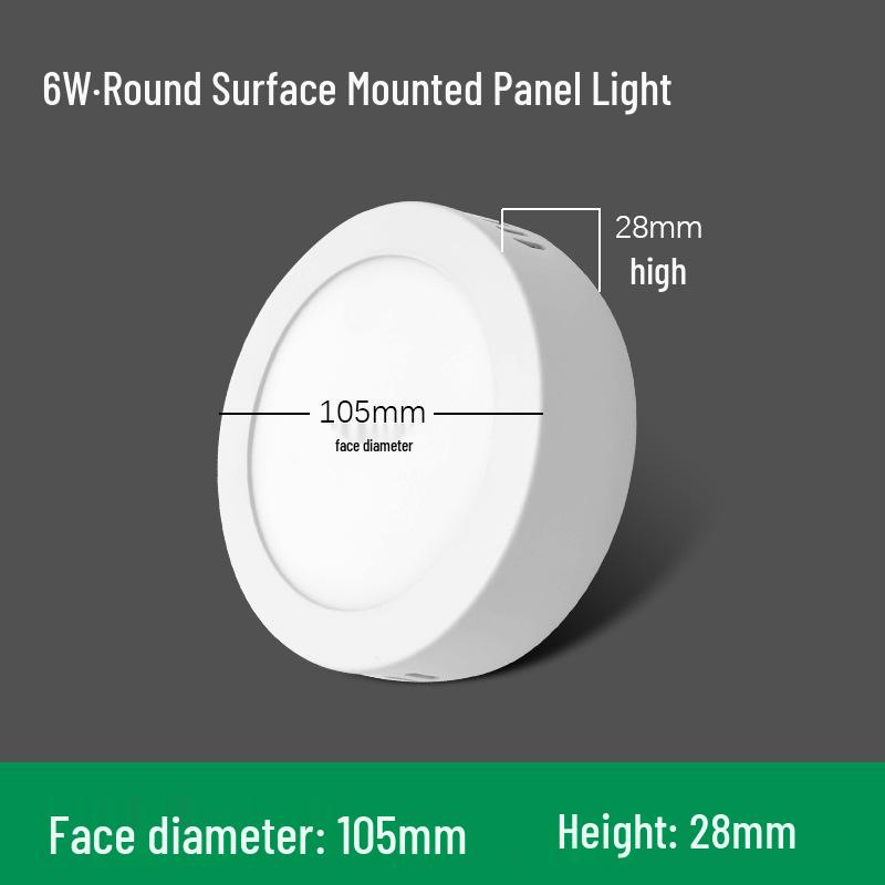

Surface Mounted LED Panel Light: Square & Round Flat Design for Kitchen, Bathroom, Aisle, Corridor, and Balcony - Ultra-Thin Downlight White Light 6000K