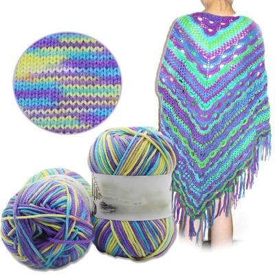 1 stücke Wolle Garn DIY Manuelle Anti-pilling Anti-schrumpfen Regenbogen Farbe Hand Stricken Garn