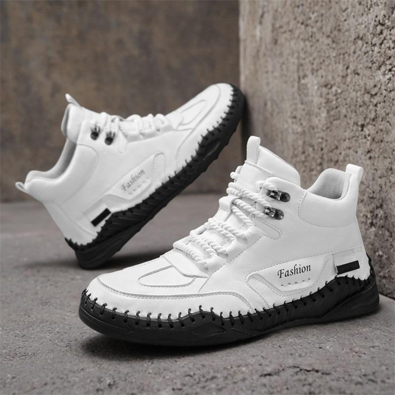 38-48 Men Large Size Hand-stitching Leather Men Boots Split Leather Casual Leather Shoes Men Ankle Boots