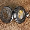 Vintage Mechanical Pocket Watch Gear Wheel Half Hunter Pendant Clock Roman Numerals Retro Watch Hand Winding Reloj De Bolsillo