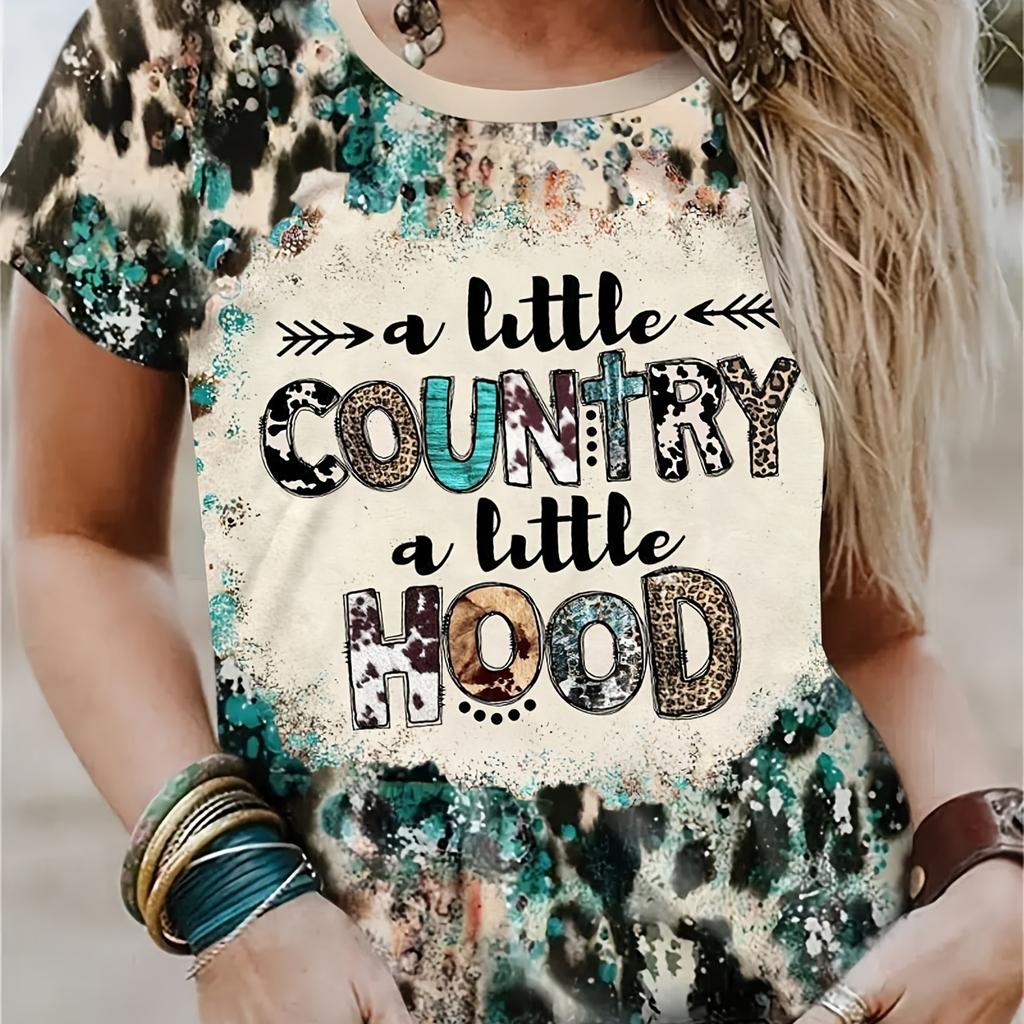 Trendy And Cool Design Leopard Art Print Minimalist Women's T-shirt Cool And Comfortable Summer Collar Casual Street Tops Tees