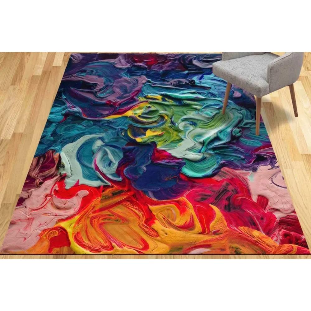 

Современный красочный абстрактный нескользящий коврик для ванной, спальни, гостиной, автомобильный коврик, коврик для пола в помещении, коврик в подарок 60*90cm