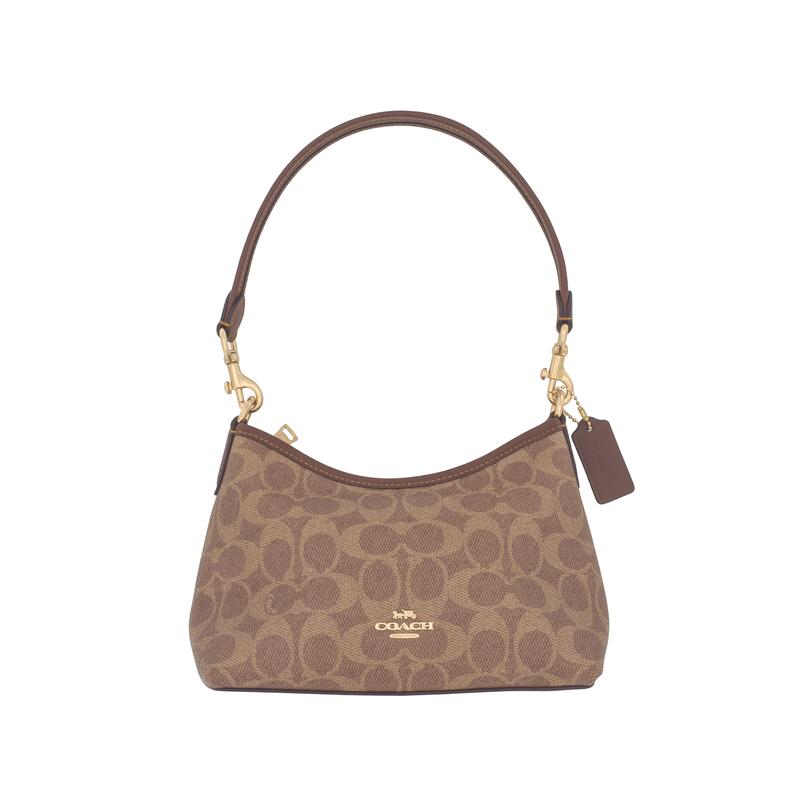 Coach Laurel 19 Small Shoulder Bag Signature Canvas Women Mini Hobo Handbag Two Detachable Straps Shoulder Crossbody Casual Gift CBH15-IMXHE