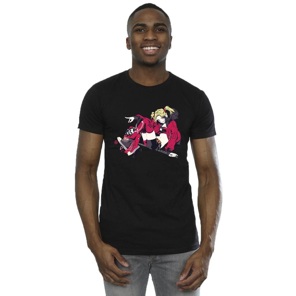 DC Comics Herren Harley Quinn Rollschuh-T-Shirt