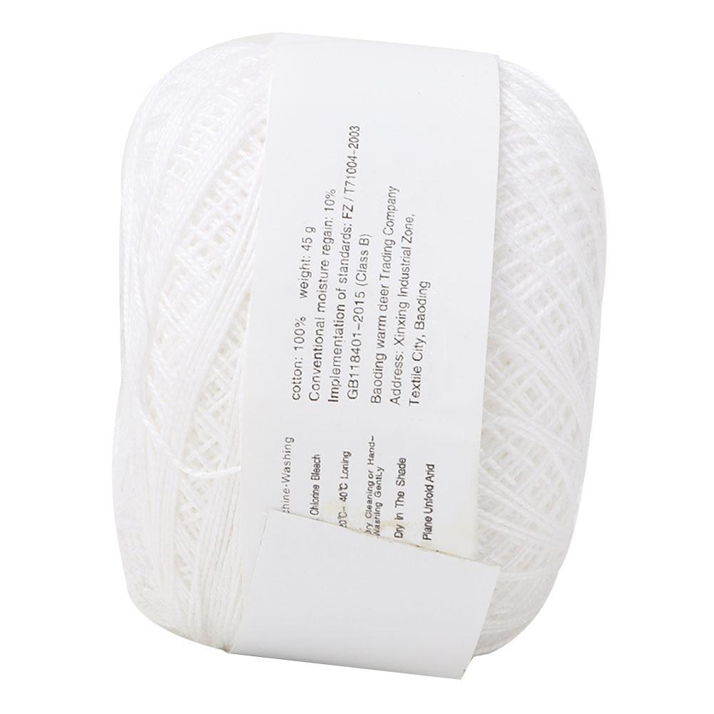 Lace Line Cotton Hand Crocheted   Silk Light Thin Line (6602 Rice White)