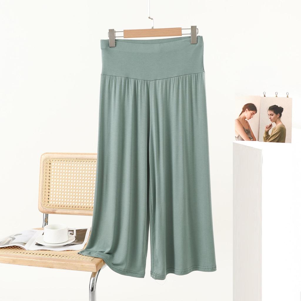 Summer Modal Plus-Size Loose Wide-Leg Cropped Pants - Korean Style High-Waist Casual Trousers