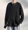 Poperdision Long Sleeve Loose Fit Solid Round Men's T-Shirt, Autumn/Winter Collection, Color, Simple, Stylish, Popular, Casual, Collar, Soft,