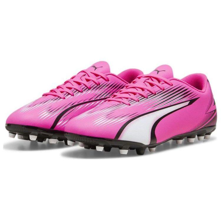 Puma Ultra Play Round Toe Lace-Up MG (Rubber Short Stud) Soccer Shoes Men Soccer Shoes Pink Black White 107764-01