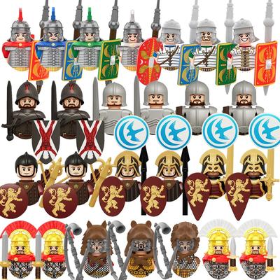 Medieval Ancient Heavy Armored Soldiers Roman Centurion Infantry Bugler  Military Figures Weaponry Model Building Blocks Toys