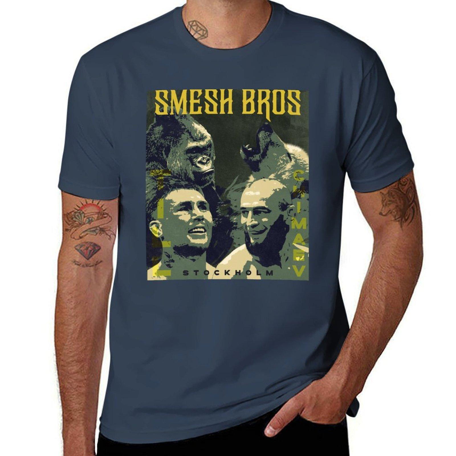 Darren Till Khamzat Chimaev Smesh Bros Gifts For Mma Fans Tshirt High Elasticity Sports Tee Shirt S
