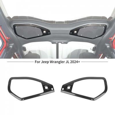 Carbon Fiber Top Roof Speaker Frame Panel Cover Trim For Jeep Wrangler JL JT 24+