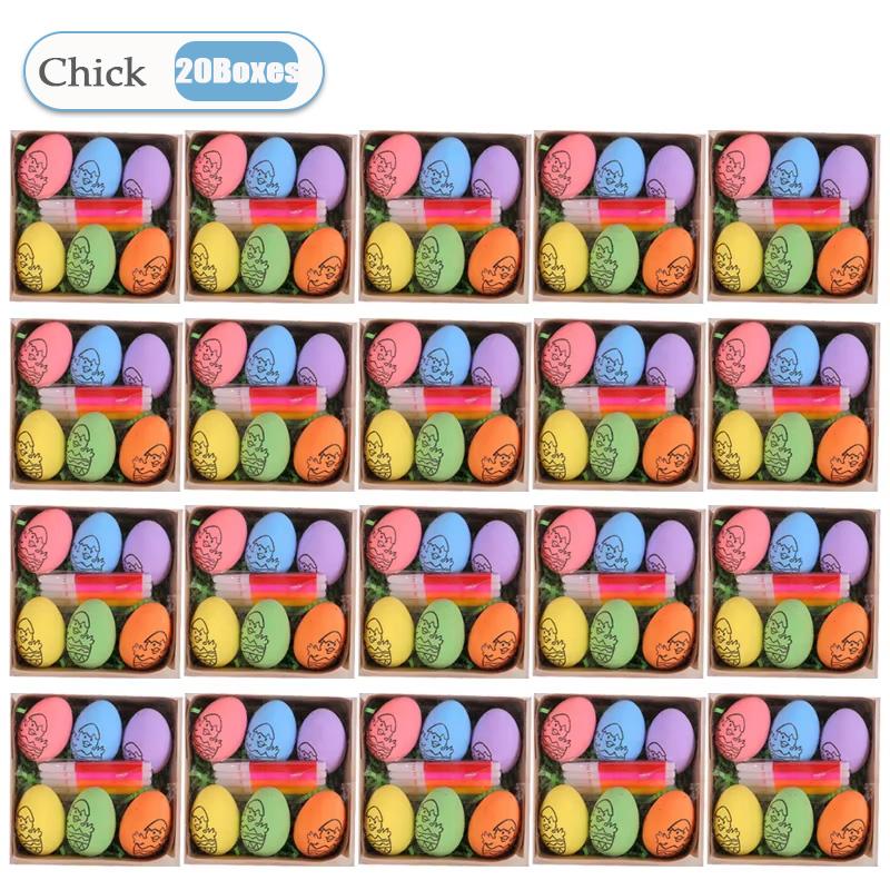 1-20Boxes DIY Painting Easter Eggs with Paint Pen Foam Easter Eggs DIY Doodle Kit for Easter Theme Party Easter Decoration 2025