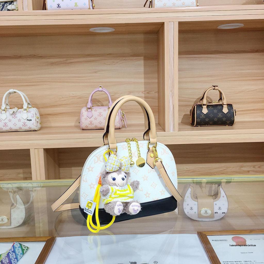 Crossbody Shell Monogram Vintage High-End: Geantă de mână chic colorblock pentru influenceri 2025