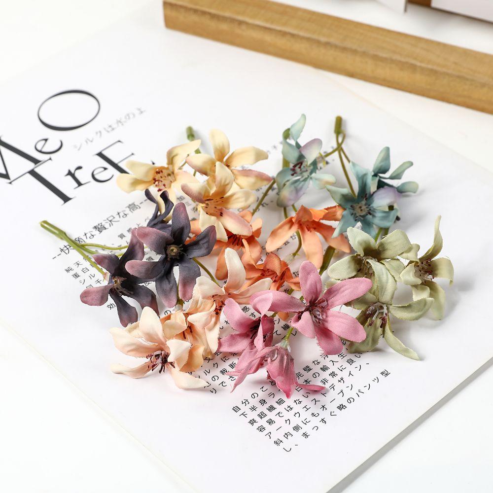 20PCs Silk Artificial Orchid Flowers Head Fake Flowers For Home Room Wedding Decoration DIY Vases Garland Gifts Accessories