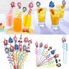 K Pop Demon Hunters Straws Birthday Decorations Demon Hunters Reusable Drinking Straw Baby Shower Kids Party Favors Supplies