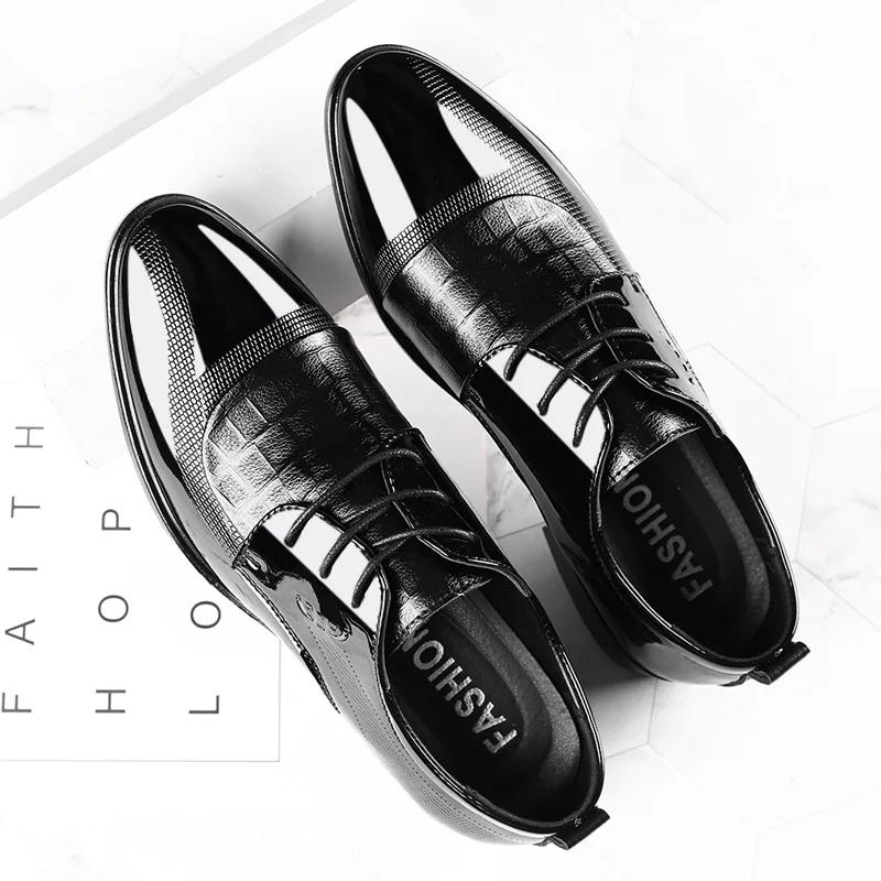 The Latest Oxford Shoes Men's Luxury Lacquer Wedding Shoes Pointed Toe Dress Shoes Classic Derby Shoes Leather Shoes Size 38-48