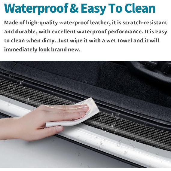 Door Sill Protector, Carbon Fiber Texture Waterproof Scratch Resistant Car Door Protector, Enhances Vehicle Aesthetics, Car Door Sills And Car Trim,