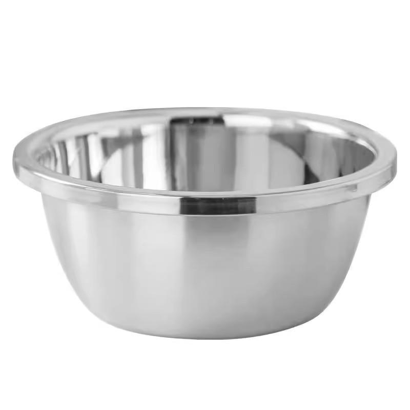 Bol Multiusage en Acier Inoxydable pour Mélanger, Laver, Cuisiner et Pétrir - Grand, Conception à Bord Roulé pour Usage en Cuisine