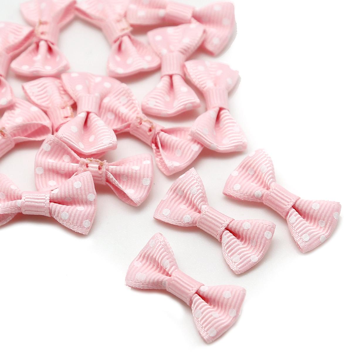 

25/50 шт., атласная лента в горошек, разноцветная атласная лента в горошек, бант для шитья, свадебное украшение галстука-бабочки 3x1.5cm 25pcs розовый