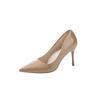Moda Taglia Grande 34-42 Scarpe da Donna con Tacco Alto Moda Semplici Monocromatiche Tacco Alto Sottile a Punta Scarpe Singole Stivaletti da Donna con Tacco