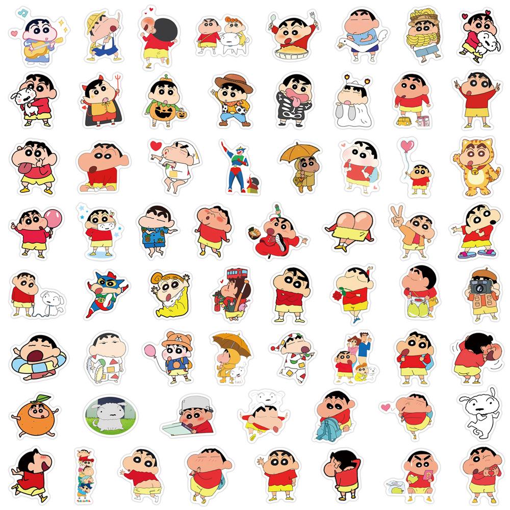 60 New Style Crayon Shin-shiba Cartoon Graffiti Stickers Decorate Refrigerator Skateboard DIY Personalized Stickers