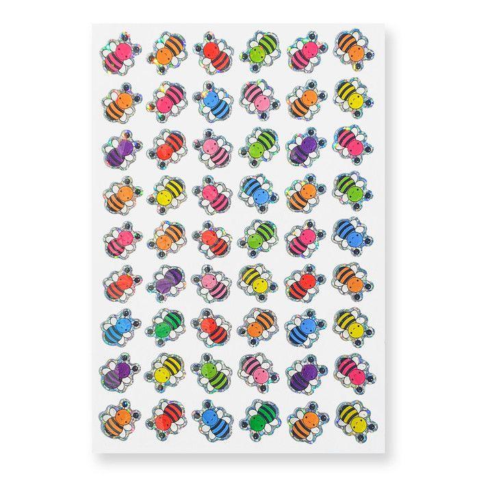 Stickers époxy pailletés abeilles 1,1 x 1,3 cm 54 pièces