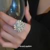 Super Flash Diamond-set Flower Ring Women's Niche Versatile Fashion Ring Temperament Light Luxury High-end Jewelry Wholesale