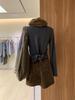 Korean Style Retro Brown Deerskin Suede Plus Size Hip-Hugging Short Skirt for Women