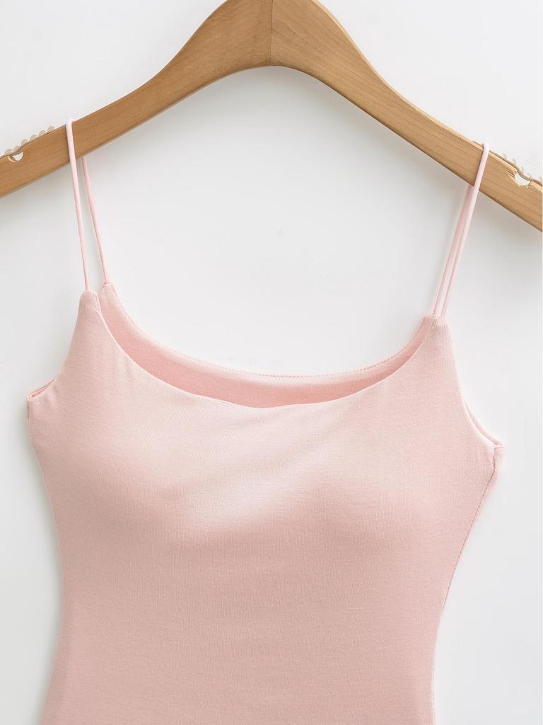 Women's Slim Fit High Elasticity Camisole - Spring/Summer Basic Layer, No Bra Needed, Beautiful Back Design.