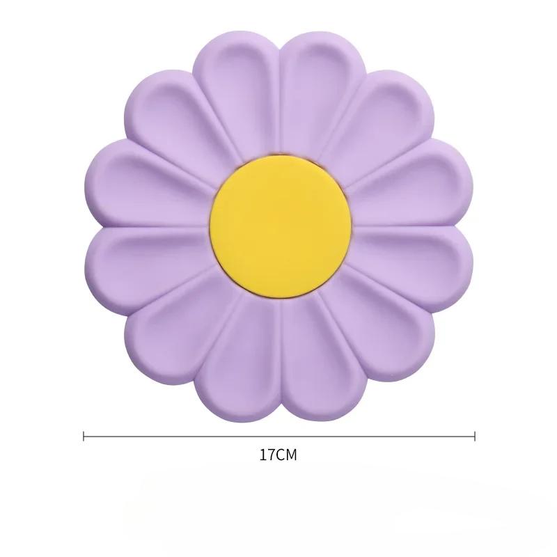 Flower Heat Resistant Silicone Mat Drink Cup Coasters Non-slip Pot Holder Table Placemat Kitchen Accessories Coasters Pads