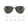 High-end, Stylish Unframed Double-beam Anti-glare Sunglasses with Lion and Tiger Mirror Frames for A Bold, High-impact Look
