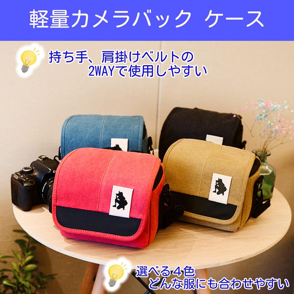 Merrytime Camera Bag Camera Back Camera Case Shoulder Bag Strap SLR Strap Front Pocket Double Zipper Black Women's Women's