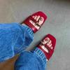 Women's Light Slippers Summer New Square Head Metal Buckle Cover Toe Soft Sole Anti-slip Wear-resistant Sandals