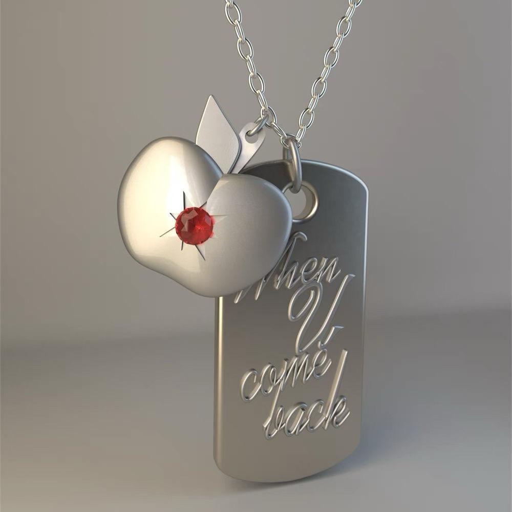 Love And Deep Space Related Products Caleb The Same Brother The Same Pendant Necklace Apple Square Cards Necklace Delicacy Gift