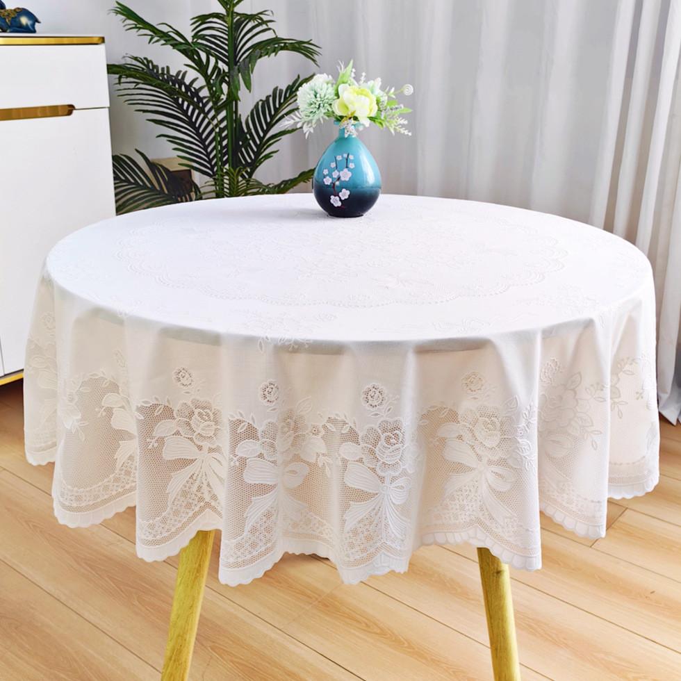 Moderne minimalistische runde PVC-Tischdecke mit wasserdichter und staubdichter Funktion für die Esszimmerdekoration zu Hause