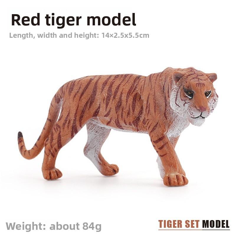

Wild Animal Tiger Model For Kids Educational Decor Pvc Static Figurine Red