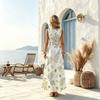 Women's Floral Print Sleeveless Maxi Dress,Loose Lightweight Flowy Dress for Vacation,Urban Casual Daily Wear