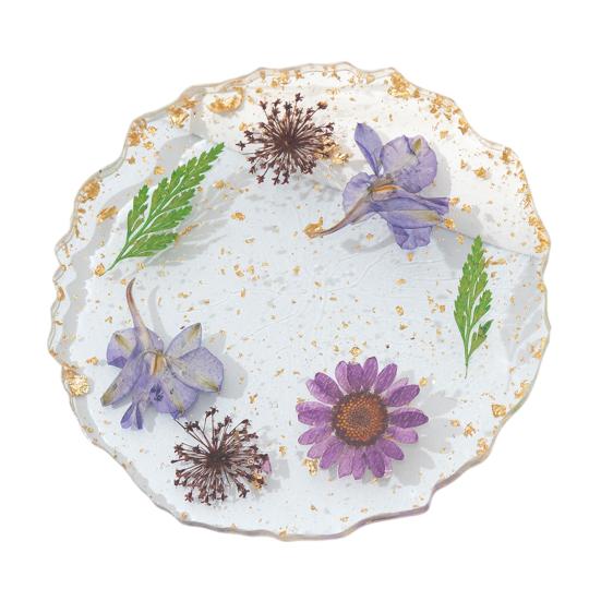 

Real Dried Flowers Coaster Heat-Resistant Cup Mat for Home Kitchen Transparent Resin Handmade DIY Decor Unique Gift for A