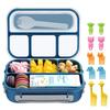 Set da 16 pezzi di portapranzo bento in plastica per studenti con scomparti adatti al microonde e stuzzicadenti per frutta