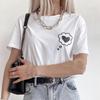 Hirsionsan Graffiti Grafik T-Shirt Damen Sommer Einfache Druck T-Shirts Baumwolle Elegant Damenkleidung Locker Lässige Pullover Tops