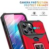 For iPhone 15 Pro Case Anti-scratch PC+TPU Kickstand Phone Back Cover with Slide Lens Protector