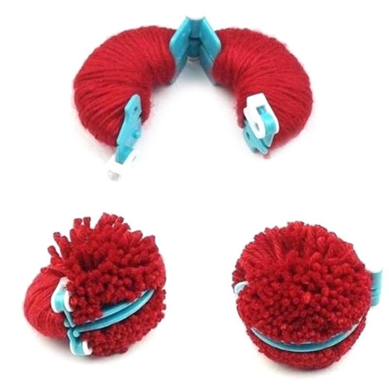 8Pcs 4 Sizes Fluff Ball Weaver Pompom Maker Knitting Loom Kit