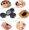 Windfulogo 4-Piece Hot Massage Stone Set - Natural Lava Basalt Spa Massage Warm Stones, Black (5x6cm)