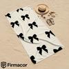 Cream Black Bow Soft Portable Travel Towel Unisex Ultra Lightweight Microfiber Oversized Sand Free Quick Dry Beach Towel